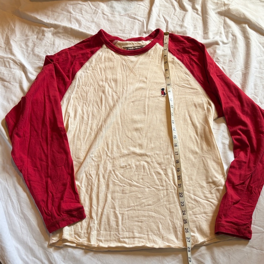 Daniel Cremieux Long-Sleeve Raglan Tee in Red and Cream